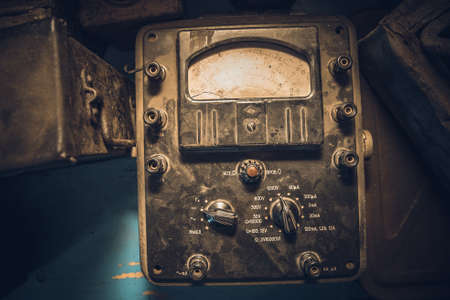Vintage large multimeter. Ampervoltmetr closeup.の写真素材