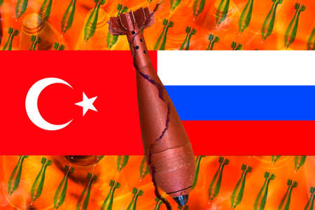 Conflict between Turkey and Russia. War between Turkey and Russia.の写真素材