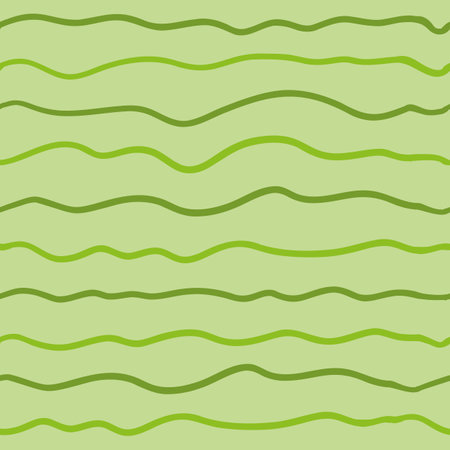 Wave line seamless pattern. Vector illustration on green background.のイラスト素材