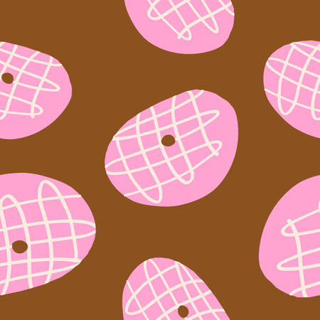 Donut pattern. Vector illustration in cartoon flat style isolated on white backgroundのイラスト素材
