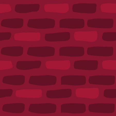 Colorful brick seamless pattern vector. Vector illustration in flat style on red background.のイラスト素材