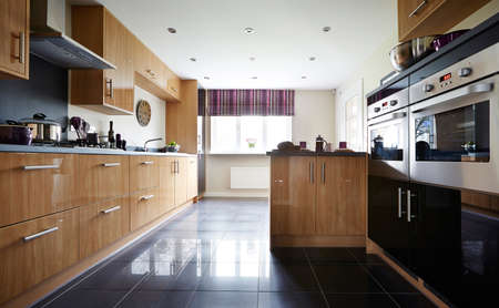 Shot of a modern and stylish luxury kitchen in an apartmentの写真素材
