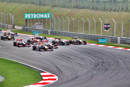 F1 race event at sepang circuit in Malaysiaの素材