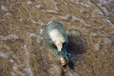 Bottle lying around in the sea