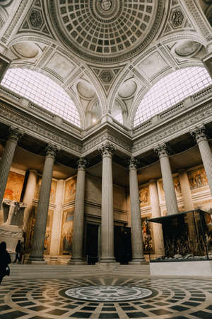 Paris, France - November 04, 2021: Interior of the Pantheon in Parisのeditorial素材
