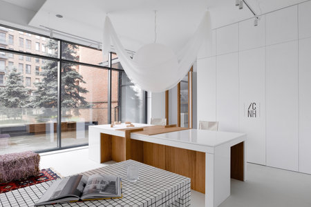 Light minimalist office Interior designの写真素材