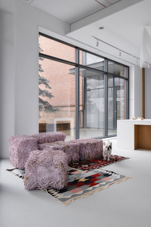 Light minimalist office Interior designの写真素材