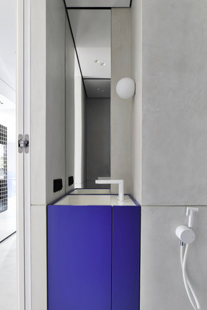 Experience Modern Minimalist Bathroom Design that incorporates Stylish and Functional Elementsの写真素材