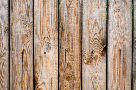 Vintage wood background. Grunge wooden weathered oak or pine textured planks. Brown rustic fence.の写真素材
