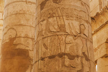 Ancient Karnak Temple in Luxor, Egypt. Photo shot in 2017. Horizontal colour image.の写真素材