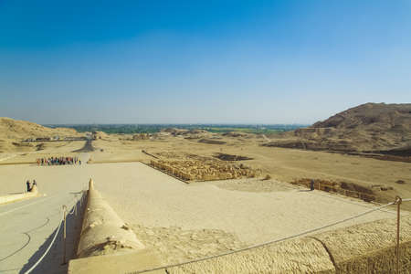 Territory of ancient  Valley of  Queens Temple in Luxor, Egypt, Africa. Photo shot in 2017. Horizontal color imageの写真素材