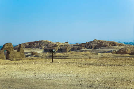 Territory of ancient  Valley of  Queens Temple in Luxor, Egypt, Africa. Photo shot in 2017. Horizontal color imageの写真素材