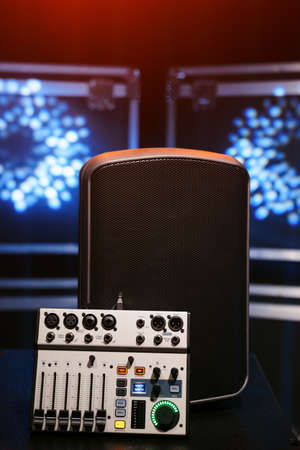 Portable speaker with sound control for outdoor eventsの写真素材