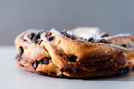 Close-up of a cake with raisins. easter holidayの写真素材