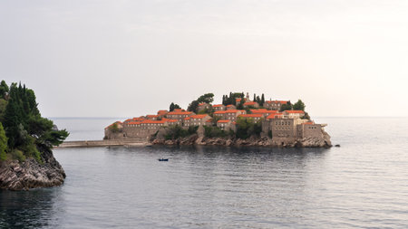 St. Stephen Island is a place of attraction for tourists in the Balkansのeditorial素材