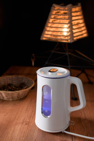 Electric kettle boils water.の写真素材