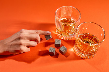 Glass glasses for alcoholic drinks.の写真素材