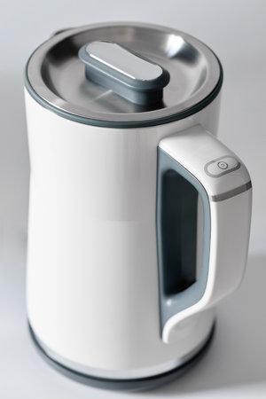 Close-up of a kettle in the kitchen.の写真素材