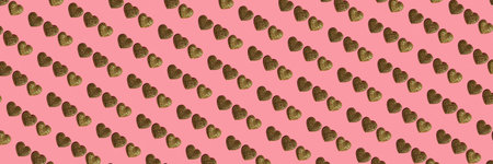 Holiday packaging concept, seamless pattern of sticker hearts.