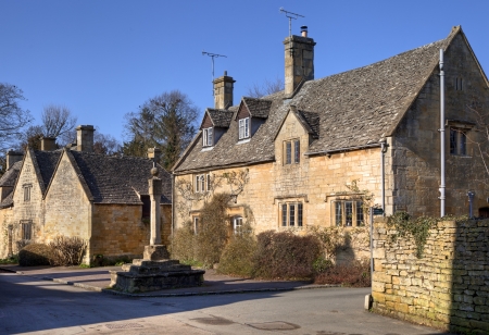 Village Cross at Stanton, Gloucestershire, England 