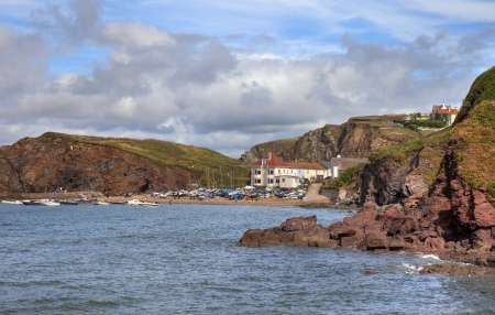View from the slipway at Hope Cove, Devon, England の写真素材