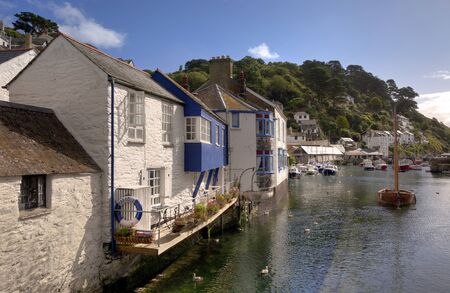 The popular holiday destination of Polperro in summer, Cornwall, England.の写真素材