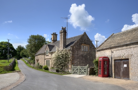 The pretty little Cotswold village of Notgrove, Gloucestershire, England.のeditorial素材