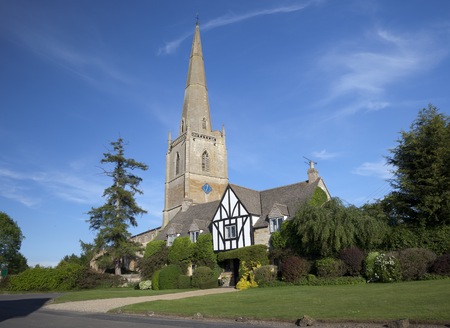 The tall church at Tredington, Warwickshire, England 