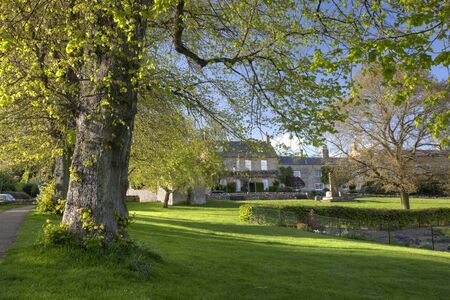 The public park at Blockley, Cotswolds, Gloucestershire, England のeditorial素材