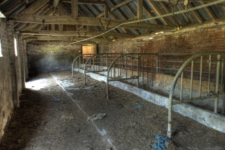 Traditional cowhouse, Hanbury, Worcestershire, England.の写真素材