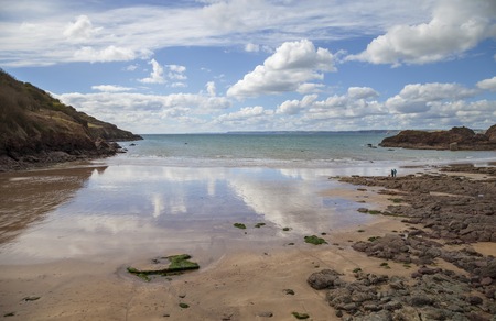 Hope Cove beach, Devon, Englandの写真素材