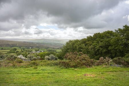 Landscape at Brentnor near Dartmoor, Devon, England.の写真素材