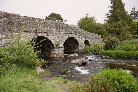 Old Bridge at Postbridge, Dartmoor, Devon, England.