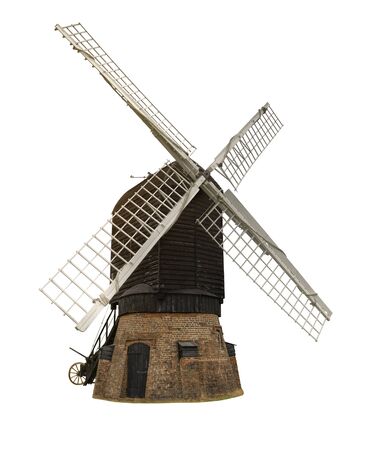 Cut-out post mill, windmill, Englandの写真素材