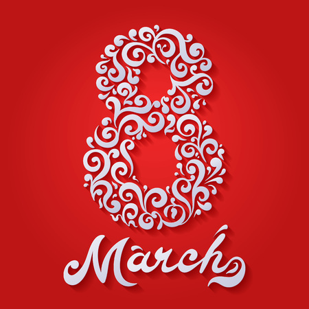 Concept illustration with the date of March 8 suitable for advertising and promotionのイラスト素材