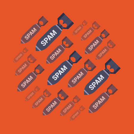 Spam bombs. Conceptual illustration suitable for advertising and promotionのイラスト素材