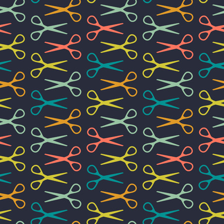 Seamless pattern with scissors. The layout is fully editableのイラスト素材