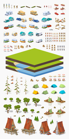 Tourism construction set. Build your own designのイラスト素材