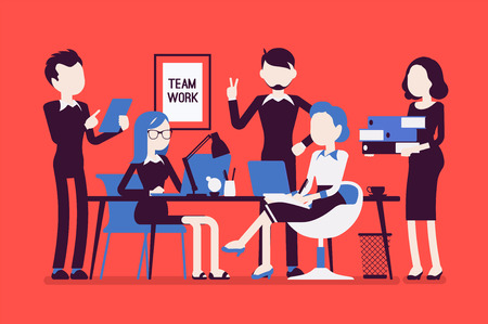 Team work in officeのイラスト素材