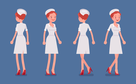 Nurse standing and walkingのイラスト素材