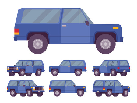 Navy blue offroad setの写真素材
