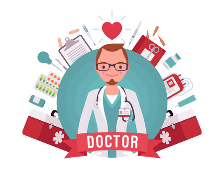 Doctor professional poster Vector illustration.のイラスト素材