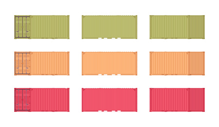 Cargo container setのイラスト素材