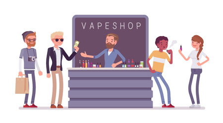 Vape shop business store vector illustrationのイラスト素材