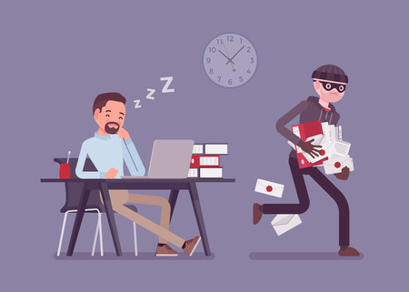 Stealing documents crimeのイラスト素材