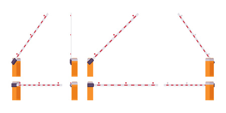 Automatic boom barrier gate setのイラスト素材
