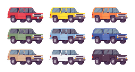 SUV, offroad set in bright colors