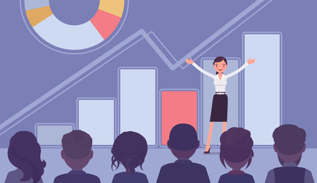 Motivational business speech, inspiring marketing, financial reportのイラスト素材