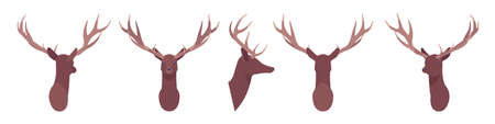 Animal mask male deer head, faux taxidermy gallery wall mountのイラスト素材
