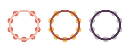 Tambourine, hand held drum bell metal percussion musical educational instrumentのイラスト素材